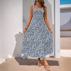 Damen Maxikleid mit schmeichelndem, elastischem Oberteil und floralen Druckdetails R&B