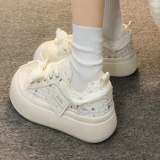 Damen Vintage Sport Sneakers mit komfortabler Gummisohle und weichem Obermaterial R&B