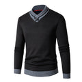 Herren Pullover mit modernem Schalkragen und Knopfdetails R&B
