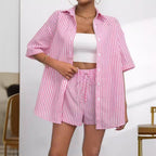 Damen lässiges Hemd und Shorts Set R&B