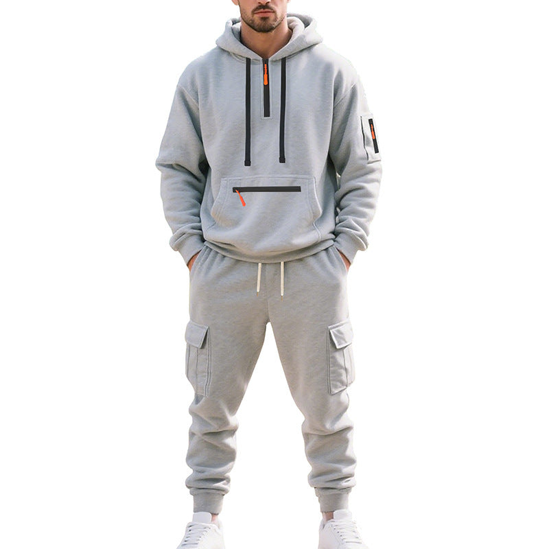Herren Sportliches Hoodie-Set mit praktischen Taschen und modernem Design R&B