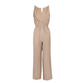 Damen bodenlanger Jumpsuit mit raffiniertem Wickeldesign und eleganter Bundnaht EB