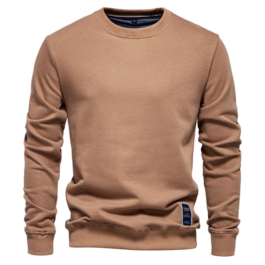 Herren nan klassisches Rundhals-Sweatshirt aus schwerer Baumwollmischung mit angerauter Innenseite und gerippten Bündchen R&B