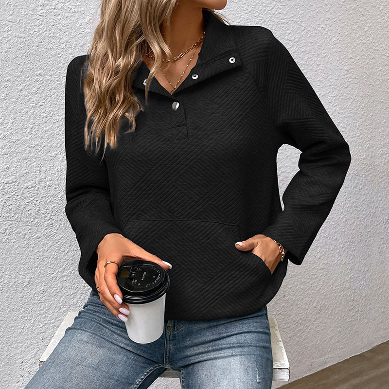 Damen Pullover mit strukturiertem Design und Kapuze R&B