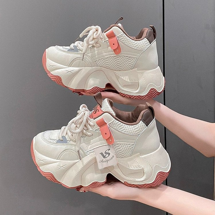 Damen Trendige Chunky Sneakers mit atmungsaktivem Mesh-Obermaterial und innovativem Sohlenprofil R&B