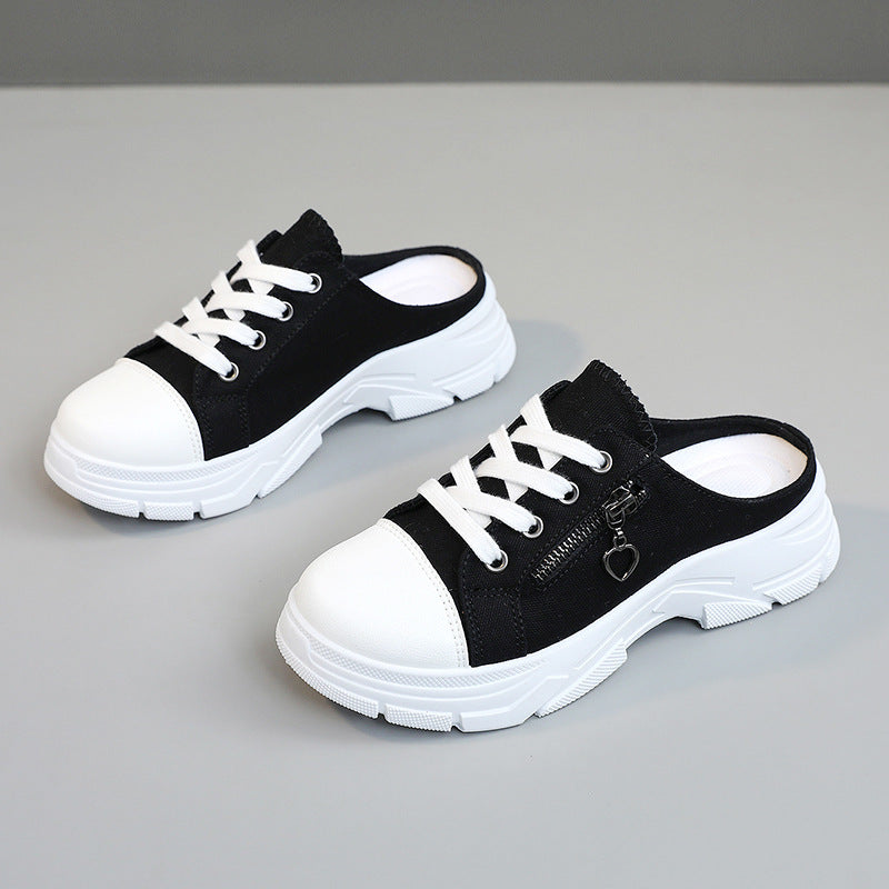 Damen Slip-On Sneakers mit modischem Reißverschluss und bequemem Fußbett R&B