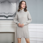Damen Strickkleid mit hohem Kragen R&B
