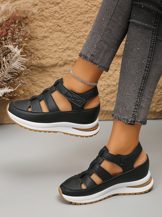 Damen Sportliche Wedge-Sandaletten mit verstellbaren Riemen und rutschfester Sohle R&B
