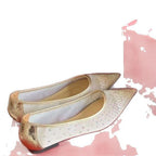Damen spitze Ballerinas mit Glitzerakzenten und komfortablem Innenfutter