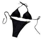 Damen Triangel-Bikini mit luxuriösem Gold-Detail R&B