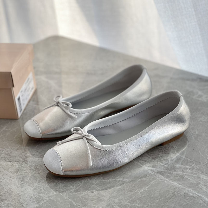 Damen Flache Ballerinas mit zierlichem Schleifenakzent R&B