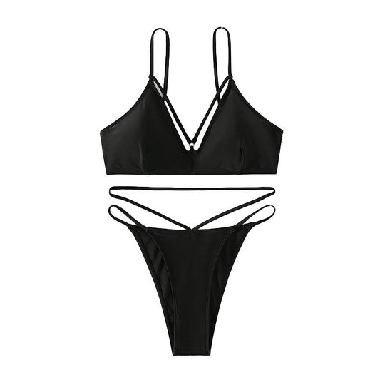 Damen Triangel-Bikini mit raffiniertem Trägerdesign R&B