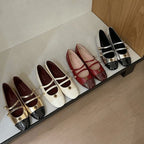 Damen elegante Mary Jane Ballerinas mit dekorativen Schnallen R&B
