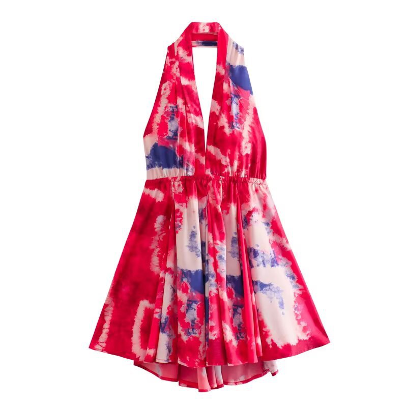 Damen Halterneck Kleid mit fließendem Rock R&B