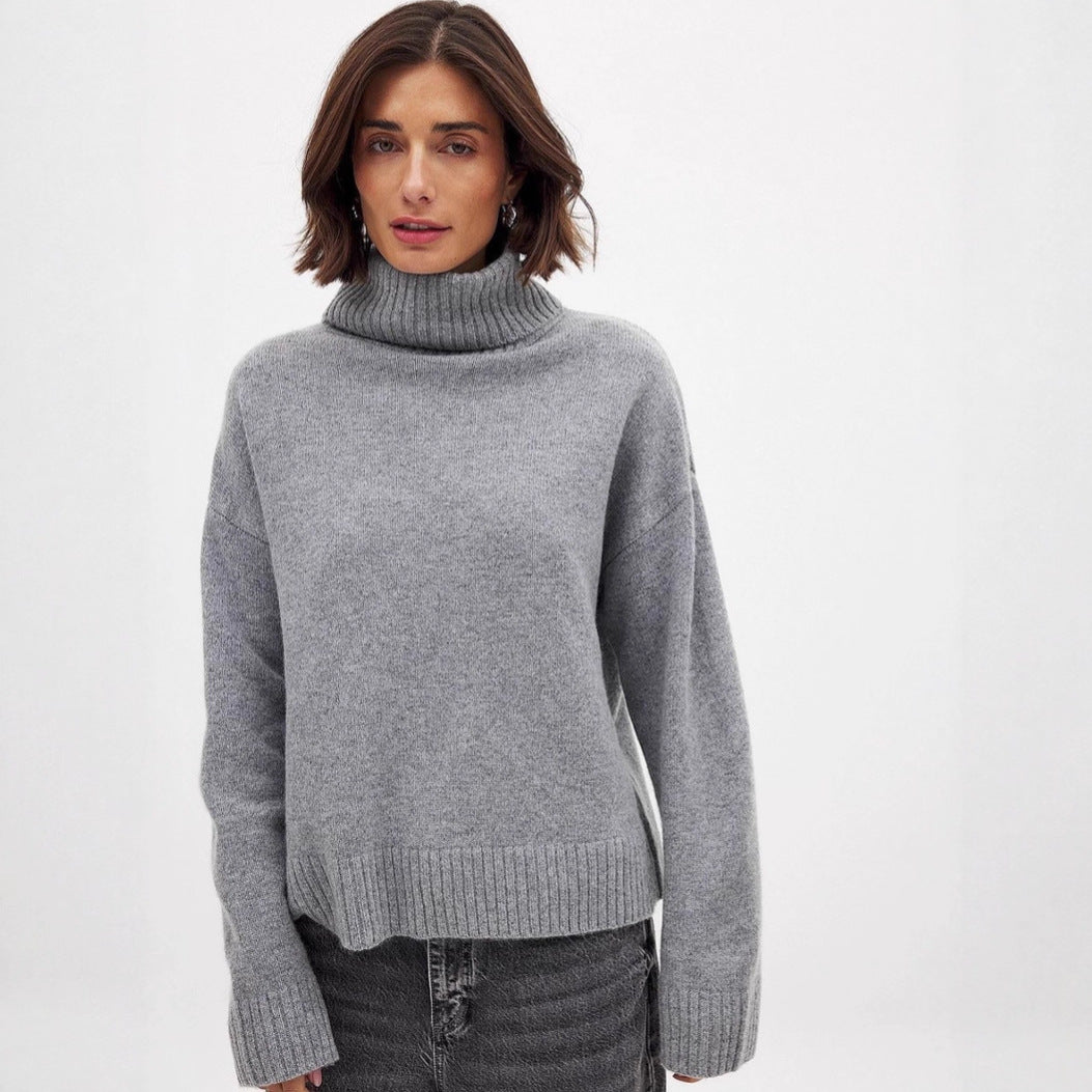 Damen feiner Rollkragenpullover aus weichem Strick R&B