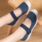 Damen Bequeme Ballerina-Schuhe mit verstellbarem Riemen