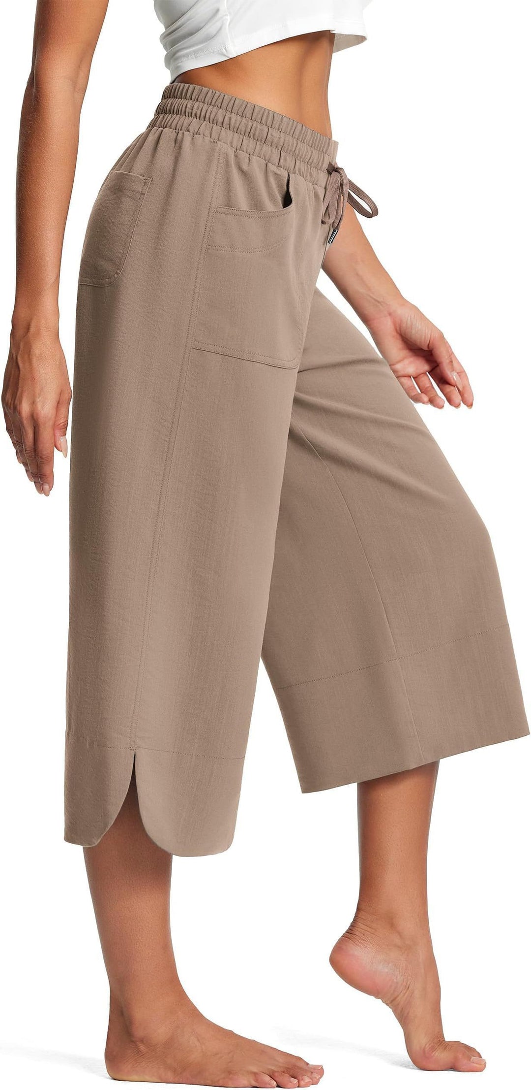 Damen bequeme Culotte mit elastischem Bund und praktischen Taschen R&B