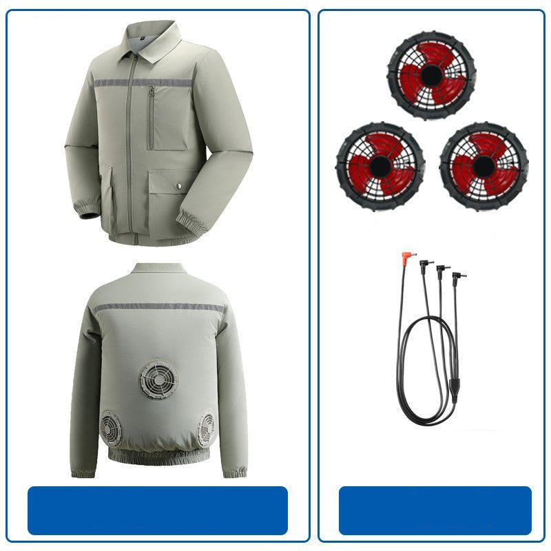 Herren nan belüftete Arbeitsjacke mit integrierten Lüftern, USB-Stromanschluss und reflektierenden Einsätzen R&B
