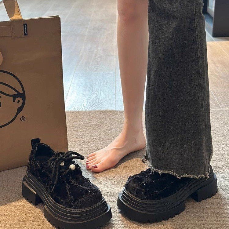 Damen Chunky Plattform-Sneaker mit strukturiertem Obermaterial und modischer Schnürung R&B