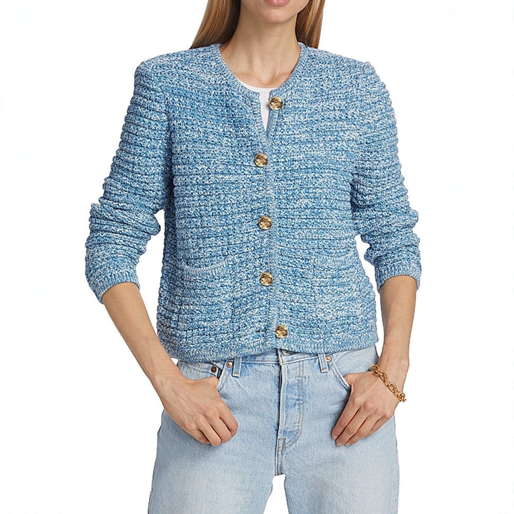 Strickjacke Damen elegant mit goldenen Knöpfen