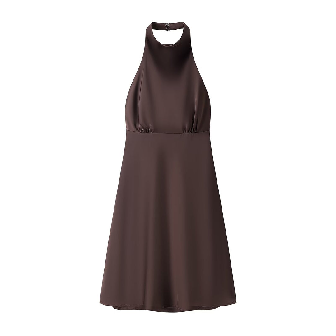 Damen Halterkleid mit schwingendem Rock und elegantem, fließendem Schnitt R&B