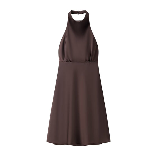 Damen Halterkleid mit schwingendem Rock und elegantem, fließendem Schnitt R&B