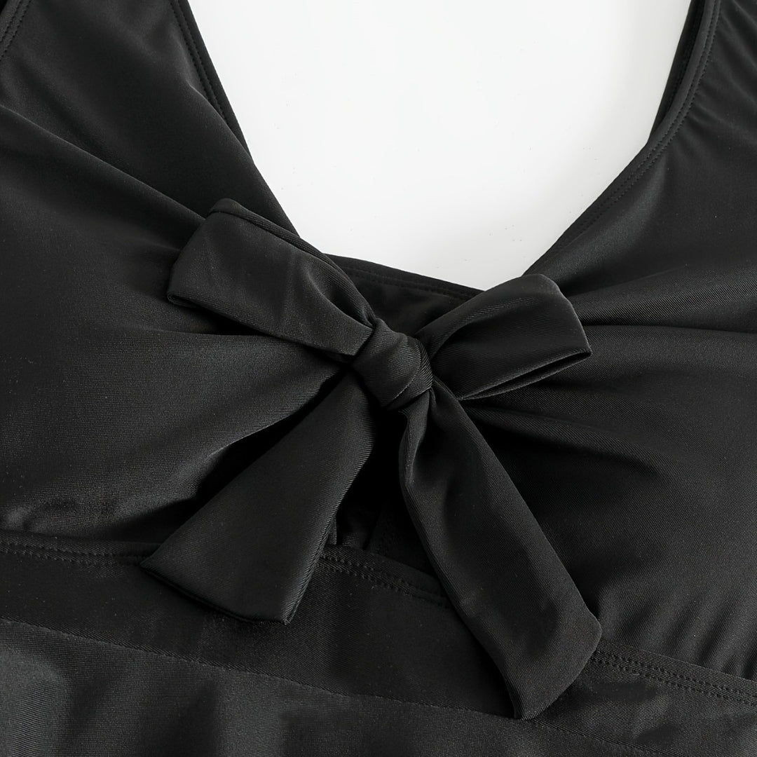 Damen figurbetonter Badeanzug mit elegantem Rüschendesign R&B