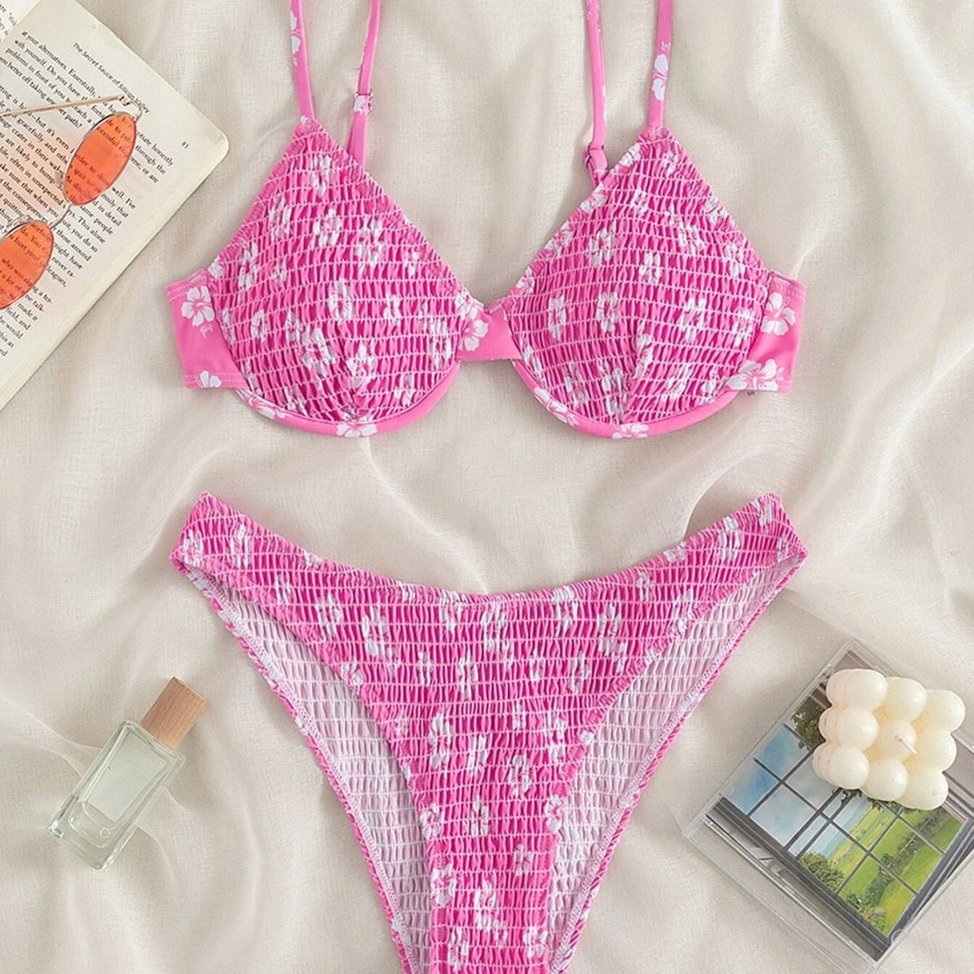 Damen Hochtaillierter Bikini mit gepolstertem Oberteil und verstellbaren Trägern R&B