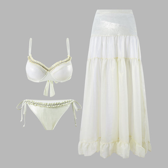 Damen Bikiniset mit fließendem Rock R&B