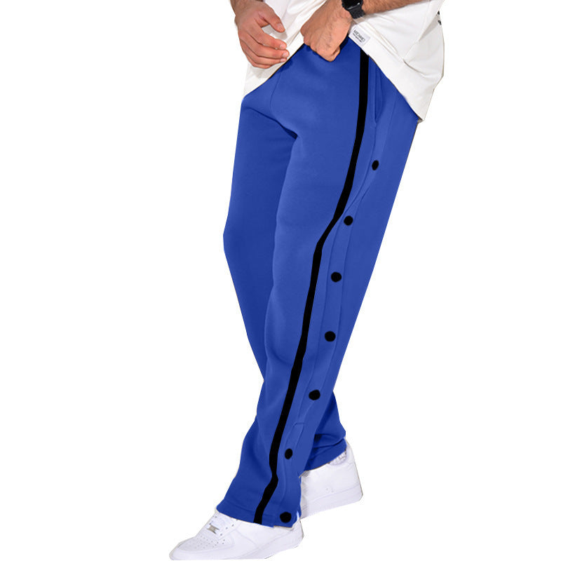 Herren Sportliche Jogginghose mit Druckknopfdetails an der Seite R&B