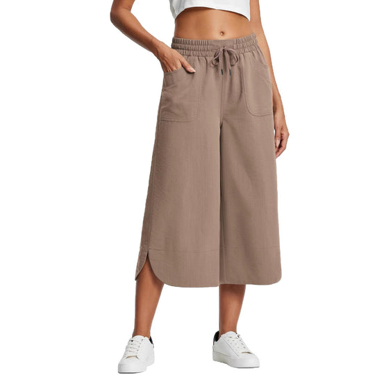 Damen bequeme Culotte mit elastischem Bund und praktischen Taschen R&B