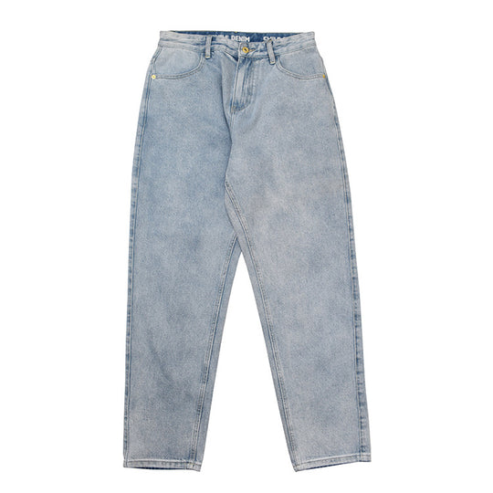 Damen High-Waisted Jeans im Vintage-Stil mit geradem Bein und praktischem Taschendesign R&B