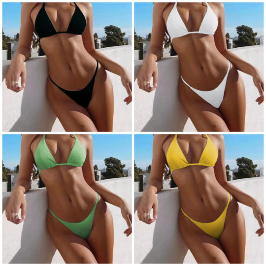 Damen Triangel-Bikini mit feiner Rippstruktur R&B