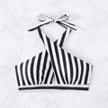 Damen Triangel-Bikinioberteil mit stylischem Streifenmuster