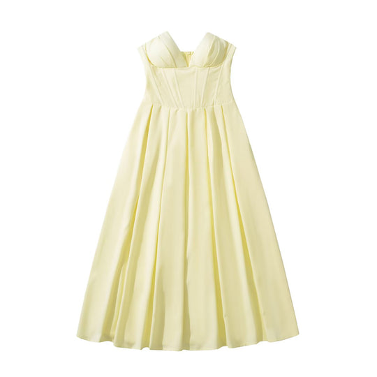 Damen Maxikleid mit elegantem Bustier-Ausschnitt und fließendem Rock R&B