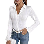 Damen Elegante Bluse mit strukturierten Längsstreifen R&B