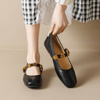 Damen Ballerinas mit dekorativem Riemchen und Blumenakzenten