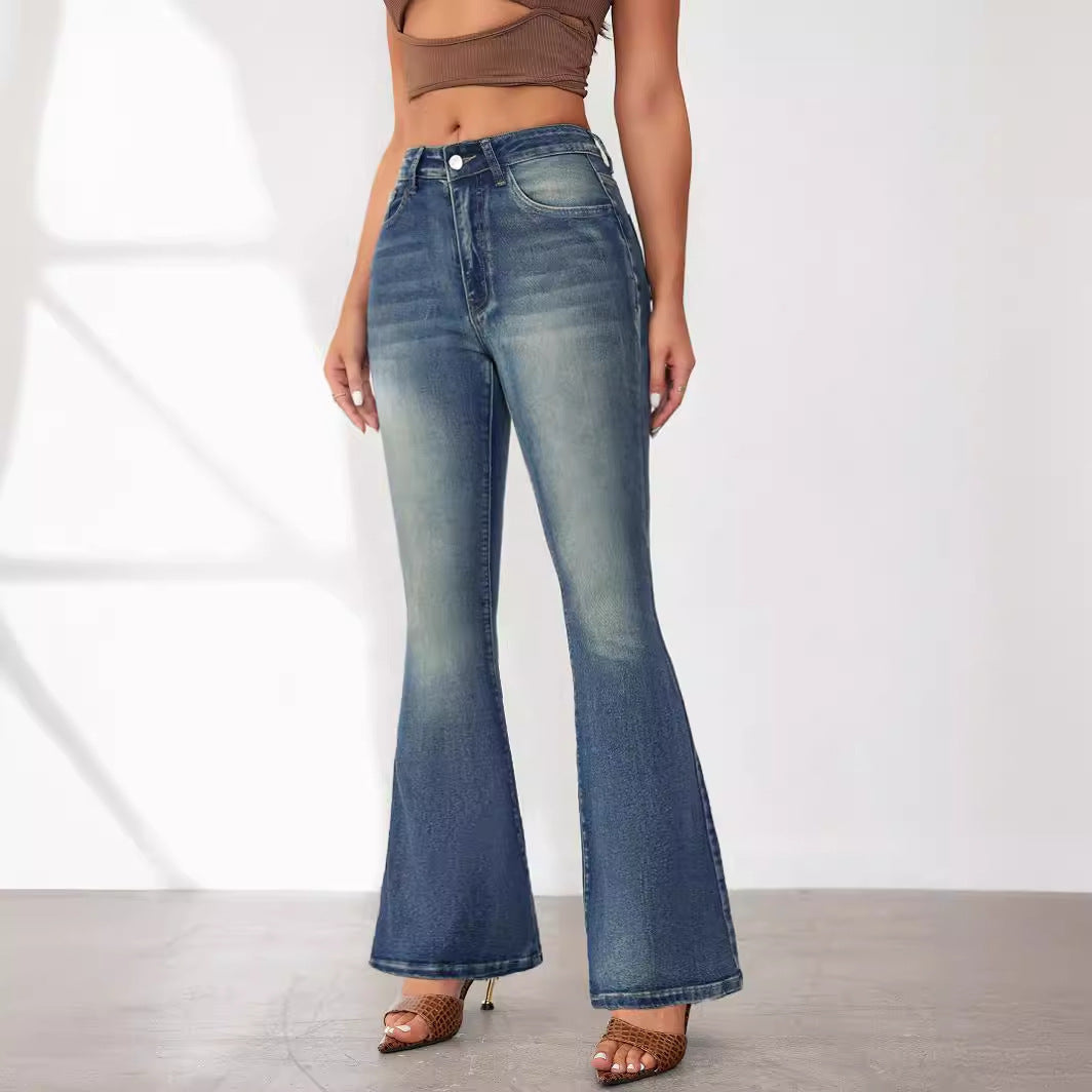 Damen Flared Jeans mit hohem Bund und schickem Schnitt R&B