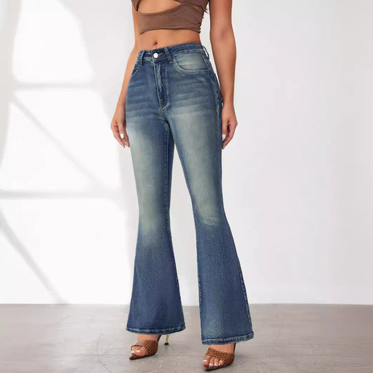 Damen Flared Jeans mit hohem Bund und schickem Schnitt R&B