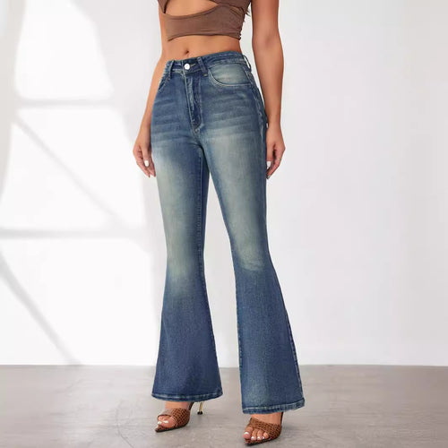 Damen Flared Jeans mit hohem Bund und schickem Schnitt R&B