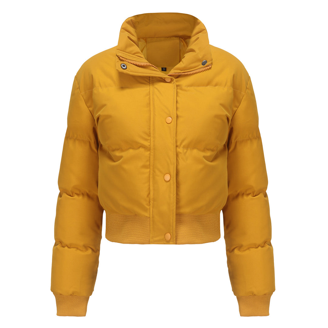 Damen cropped Steppjacke mit hohem Kragen und praktischen Druckknöpfen R&B