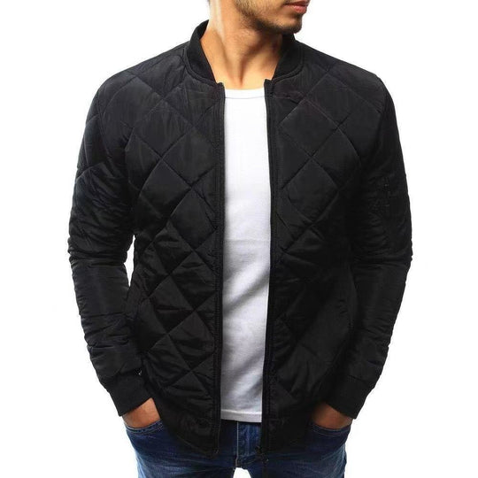 Herren gesteppte Übergangsjacke mit hohem Kragen und seitlichen Taschen R&B