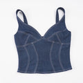 Damen Denim Crop-Top mit modischem Schnitt und verstellbaren Trägern R&B