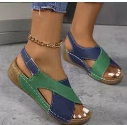 Damen offene Riemensandalen mit modischem Cross-Design R&B