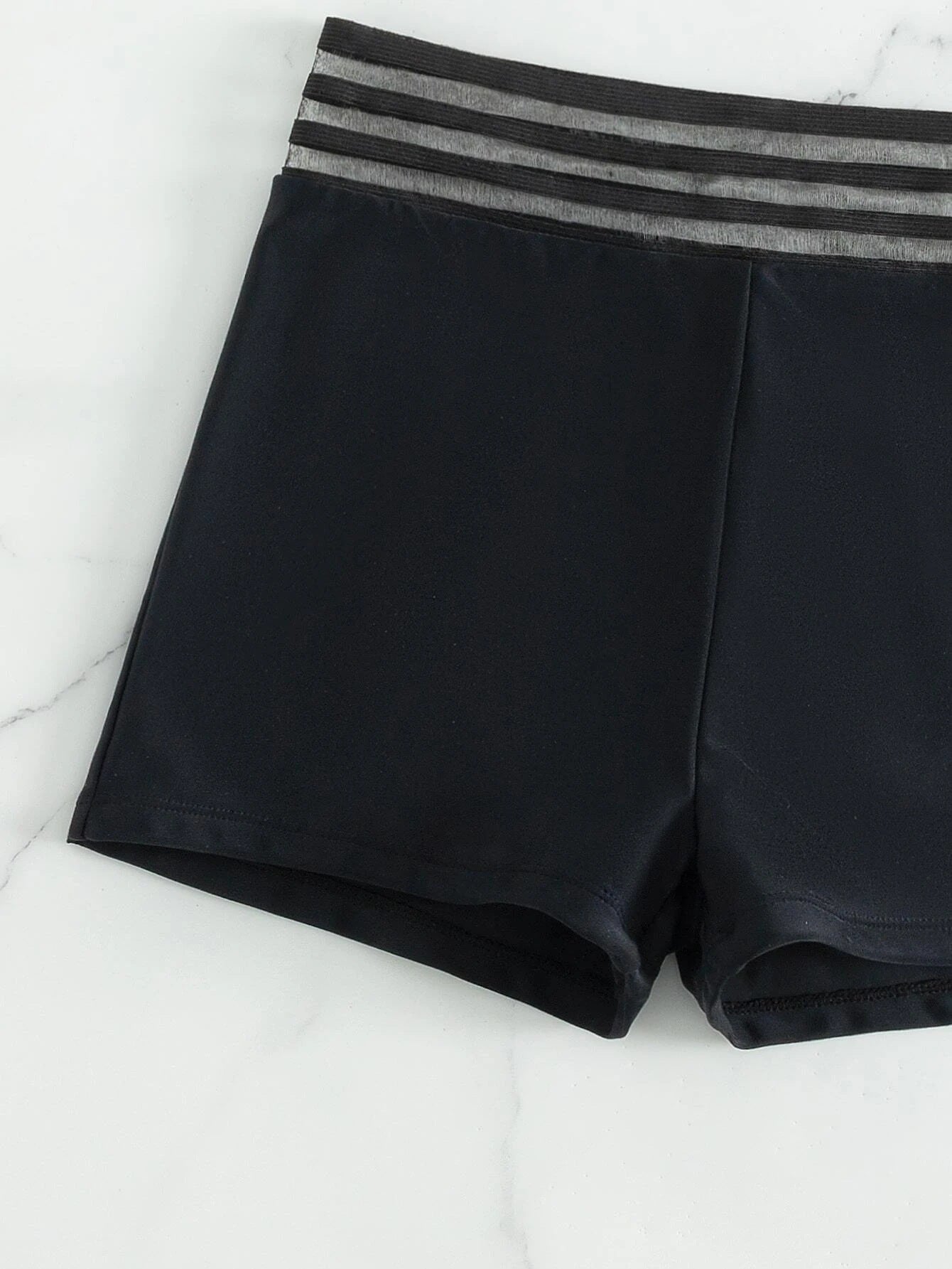 Damen Sportlicher Badeanzug mit Netzdetails R&B