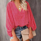 Damen Bluse mit weiten Ärmeln und floralem Muster R&B