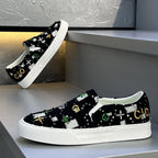 Damen Slip-On Sneakers mit buntem besticktem Design