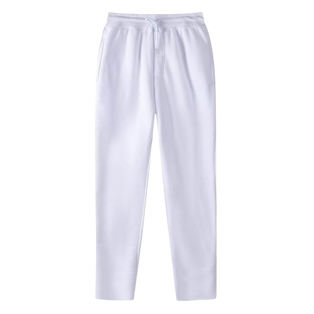 Herren nan geradlinige Sweatpants aus melierter Baumwollmischung mit elastischem Bund Kordelzug und Seitentaschen R&B