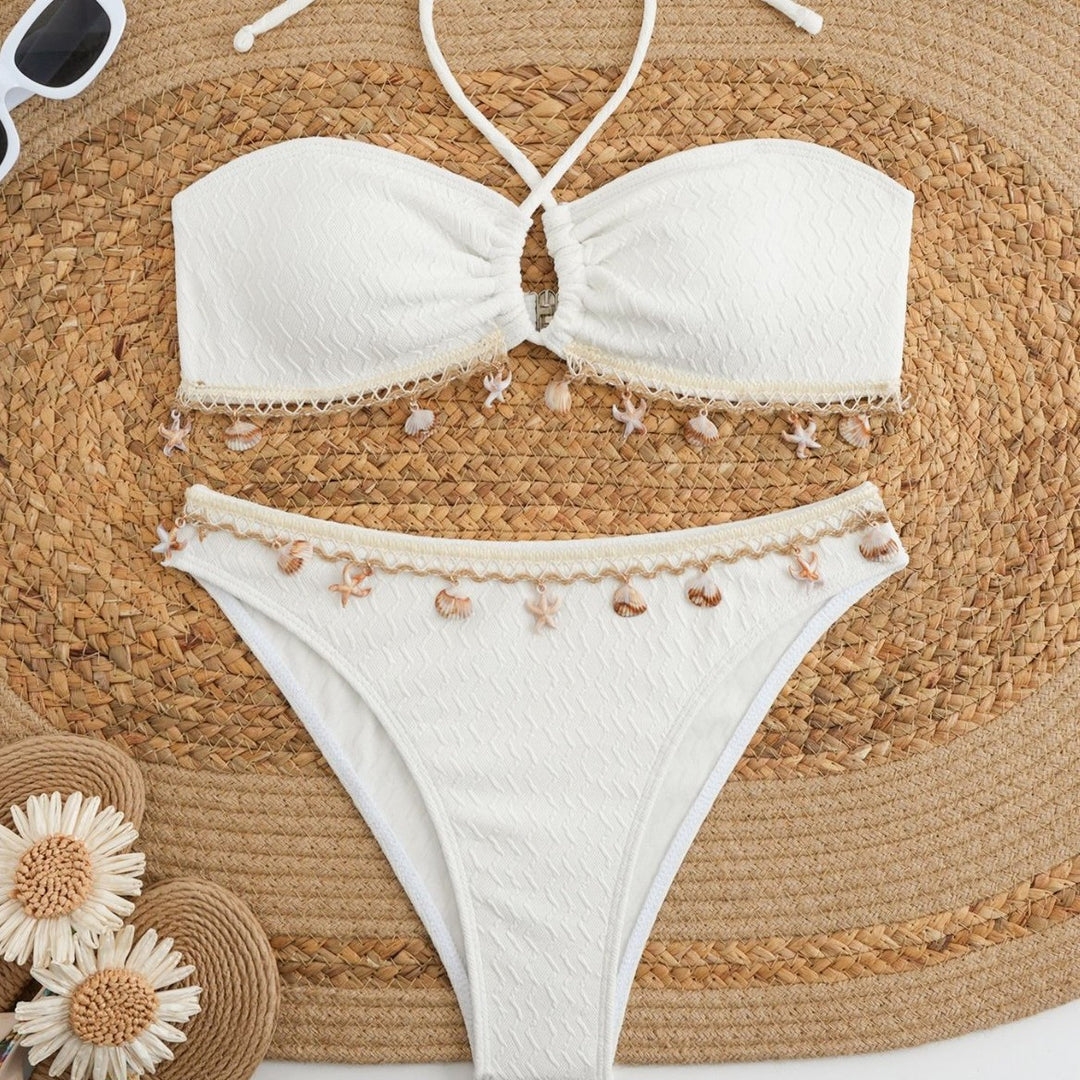 Damen Bandeau-Bikini mit Muscheldekoration R&B