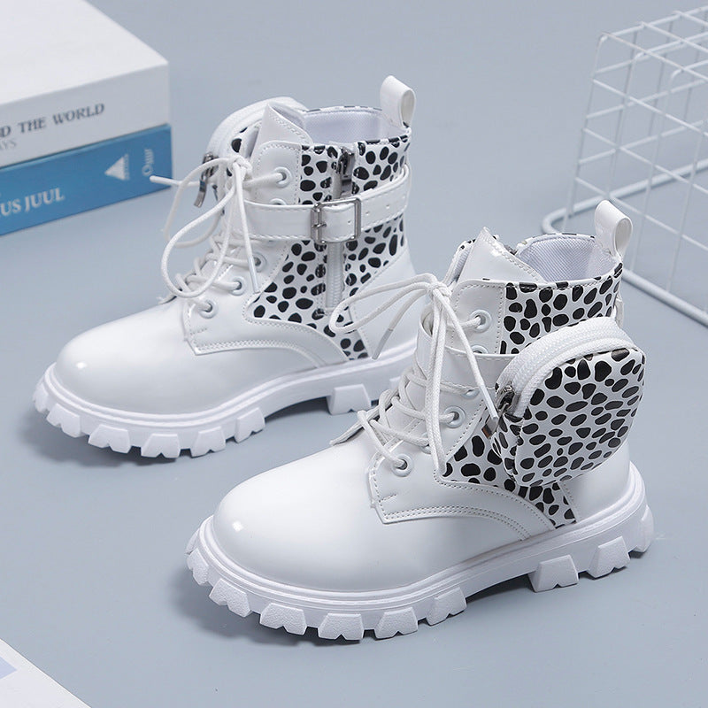 Damen modische und funktionale Stiefeletten mit seitlicher Tasche R&B